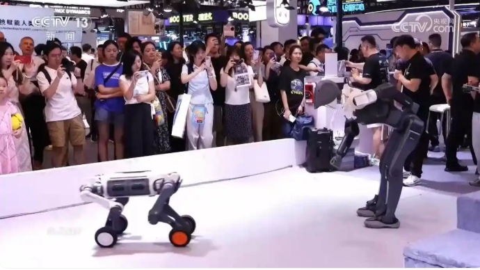 Embodied AI exhibits interacting with the audience
